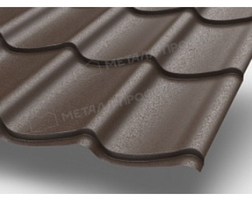 Металлочерепица МП Супермонтеррей (VALORI-20-DarkBrown-0.5)